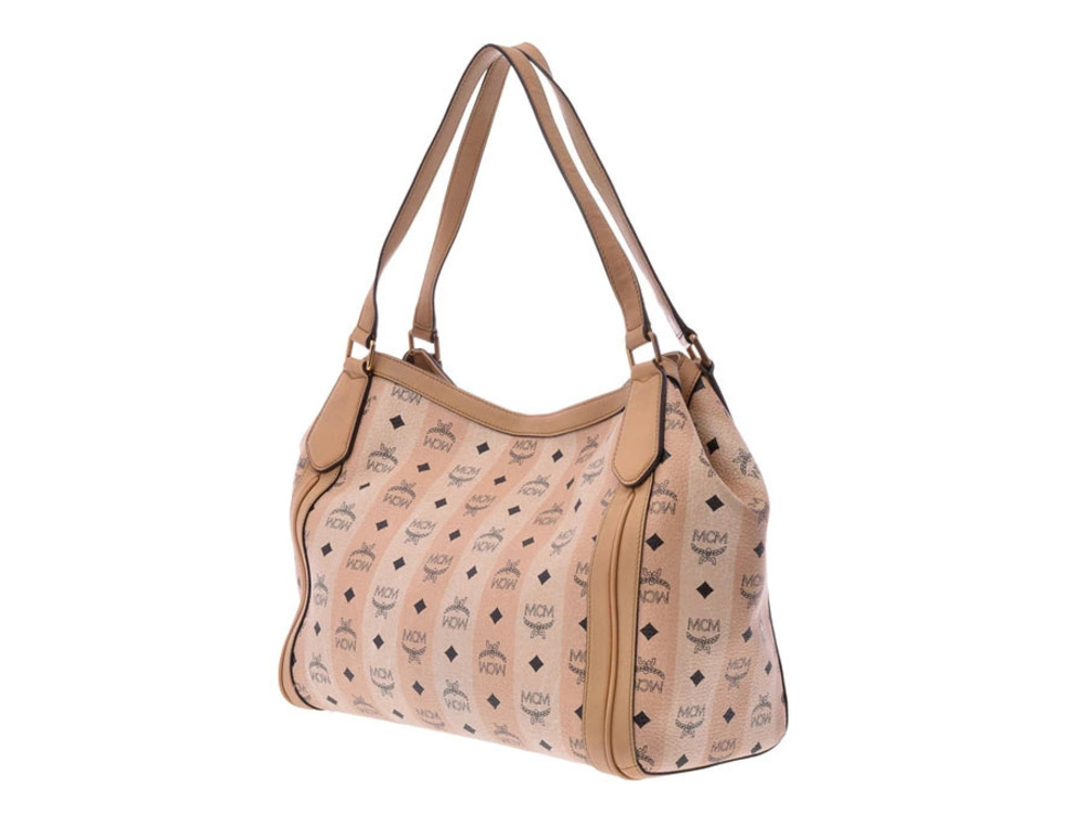 Mcm pouch shoulder beige bag leather Tan